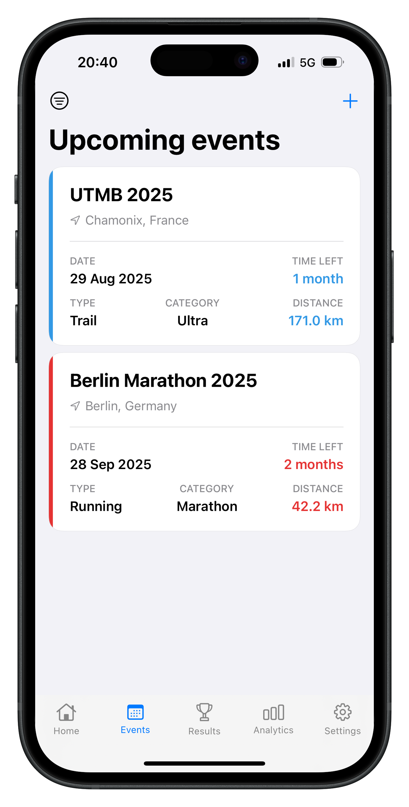 Athly Events Screen